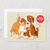 Kat en hond Pals Valentijn Feestdagenkaart (Voorkant / Achterkant)