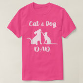 Kat en hond Papa gezelschapsdieren Lover Puppy voo T-shirt (Design voorkant)