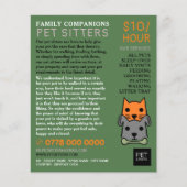 Kat en hond, Pet Sitting Service Adverteren Flyer (Voorkant)