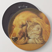 Kat en hond ronde button 6,0 cm (Voorkant /achterkant)