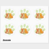Kat en hond ronde sticker (Vel)