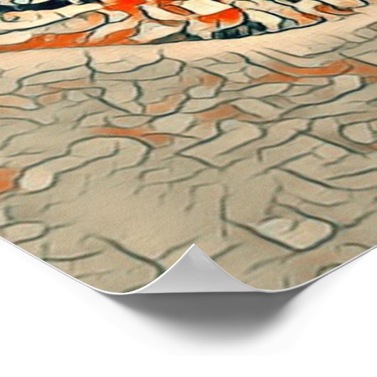 Kat- en hondenvriendschap, abstract poster (Hoek)