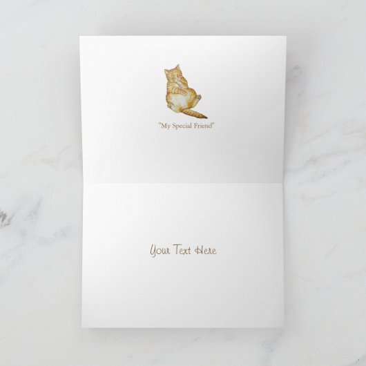 Kat en huisdier sympathie origineel gedicht kaart (Binnen)