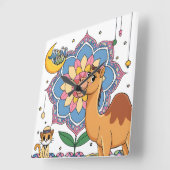 Kat en kameel vierkante klok (Hoek)