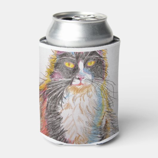 Kat- en kattekenkatten voor Cute Tuxedo Blikjeskoeler (Blikje Voorkant)