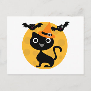 Kat en katten Halloween T-shirts en cadeautjes Briefkaart