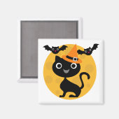 Kat en katten Halloween T-shirts en cadeautjes Magneet (Voorkant / Achterkant)
