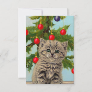  kat en kerstboom bedankkaart