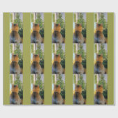 Kat en kerstboom cadeaupapier (Vlak)