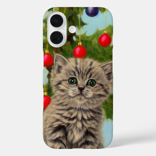 kat en kerstboom Case-Mate iPhone case (Achterkant)