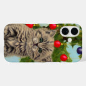kat en kerstboom Case-Mate iPhone case (Achterkant (horizontaal))