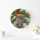 kat en kerstboom grote klok (Huis)