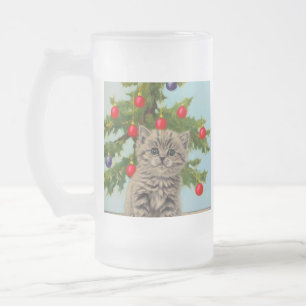 kat en kerstboom matglas bierpul