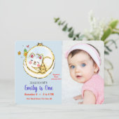 Kat- en Kitten Eerste verjaardag Uitnodigingen (Staand voorkant)