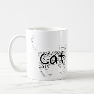 Kat en Kitten Word Cloud - Uniek ontwerp Koffiemok