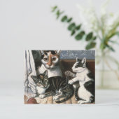 Kat en Kittens, c.1872-1883 Briefkaart (Staand voorkant)
