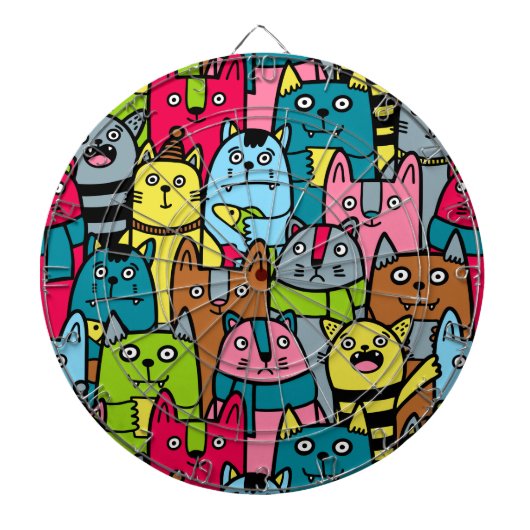 Kat en kittens dartbord (Voorkant)