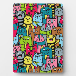 Kat en kittens fotoplaat