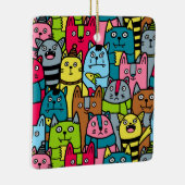 Kat en kittens keramisch ornament (Rechts)