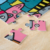 Kat en kittens legpuzzel (Zijkant)