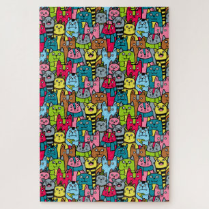 Kat en kittens legpuzzel