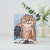 Kat en Kittens, Louis Wain Briefkaart (Staand voorkant)