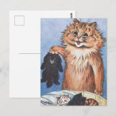 Kat en Kittens, Louis Wain Briefkaart (Voorkant / Achterkant)