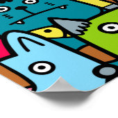 Kat en kittens poster (Hoek)