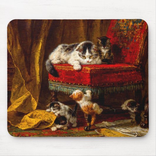 Kat en Kittens spelen met voorzitter Muismat (Voorkant)