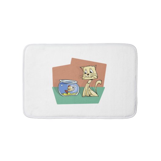 Kat en klip van viskuit badmat (Voorkant)