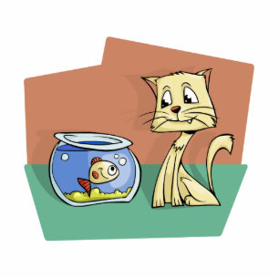 Kat en klip van viskuit fotobeeldje sleutelhanger