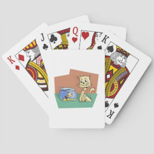 Kat en klip van viskuit pokerkaarten