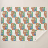 Kat en klip van viskuit sherpa deken (Voorkant (horizontaal))