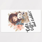 kat en koffie labels (Design 2)