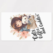 kat en koffie labels (Design 1)