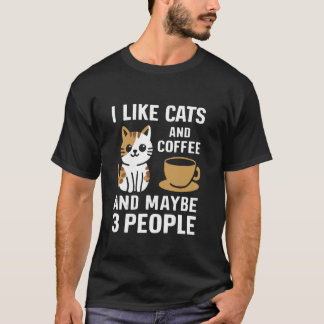 Kat en koffieliefhebber Schattig Ik hou van katten T-shirt