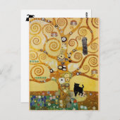 Kat en levensboom briefkaart (Voorkant / Achterkant)