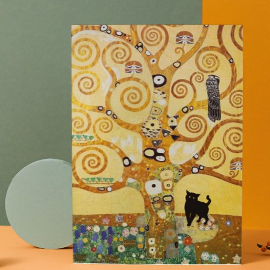 Kat en levensboom magneet