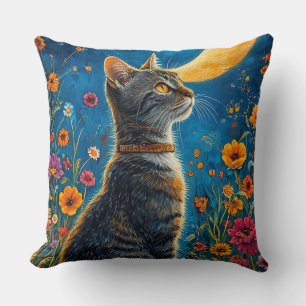 Kat en maan kussen