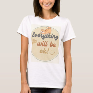 Kat en mooi kunst ontwerp t-shirt