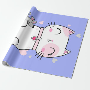 Kat en muis beste vriend voor altijd deken cadeaupapier