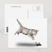 Kat en muis cartoon briefkaart (Voorkant / Achterkant)
