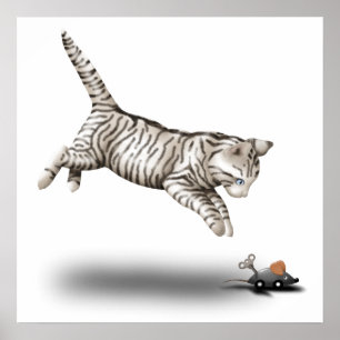 Kat en muis cartoon poster