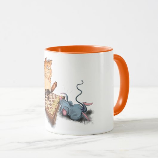 Kat en muis die schaafschaafschotel afschilderen F Mok (Voorkant rechts)