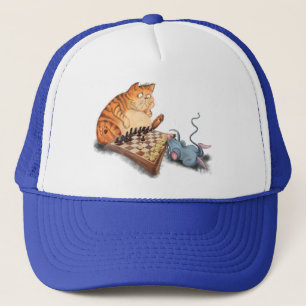 Kat en muis die schaafschaafschotel afschilderen F Trucker Pet