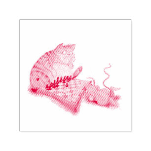 Kat en muis die schaafschaafschotel afschilderen F Zelfinktende Stempel