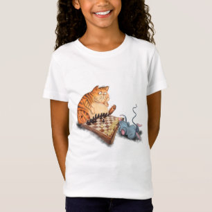 Kat en muis die schaap Cartoon tekenen T-shirt