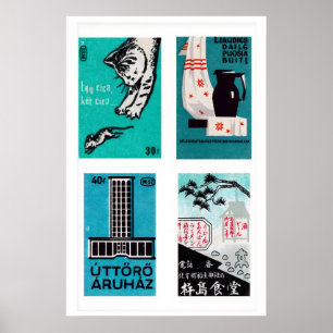 Kat-en-Muis Matchbox Kunstprint, Hongaars Poster