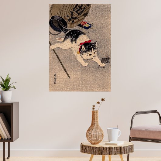  kat en muis - Ohara Koson Poster (Woonkamer 3)
