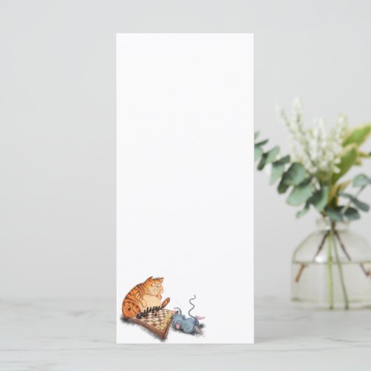 Kat en muis spelen Schaken Grappig Menu (Staand voorkant)